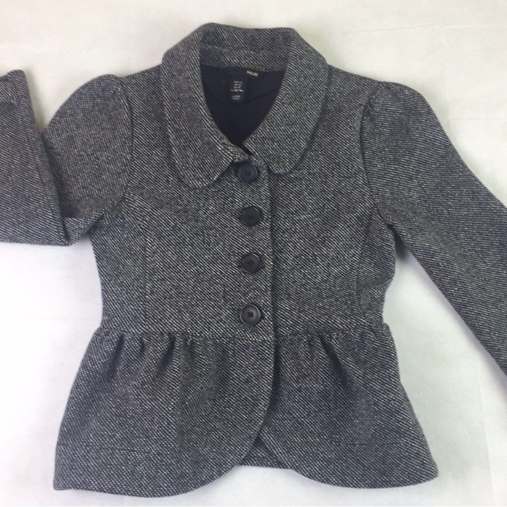 H&M Gray Tweed Peplum Blazer - Picture 3 of 10